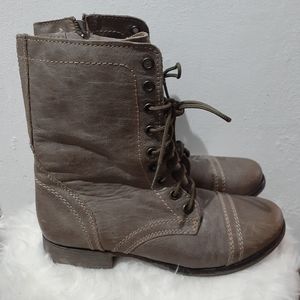 Steve Madden Leather Combat Boots Size 6